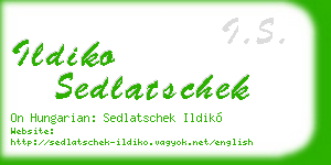 ildiko sedlatschek business card